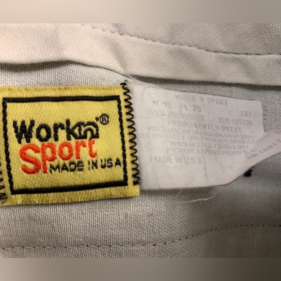 Vtg Work N'Sport Navy Pants 42X28 Polyester/Cotton Blend Workwear Made In USA - Picture 8 of 10